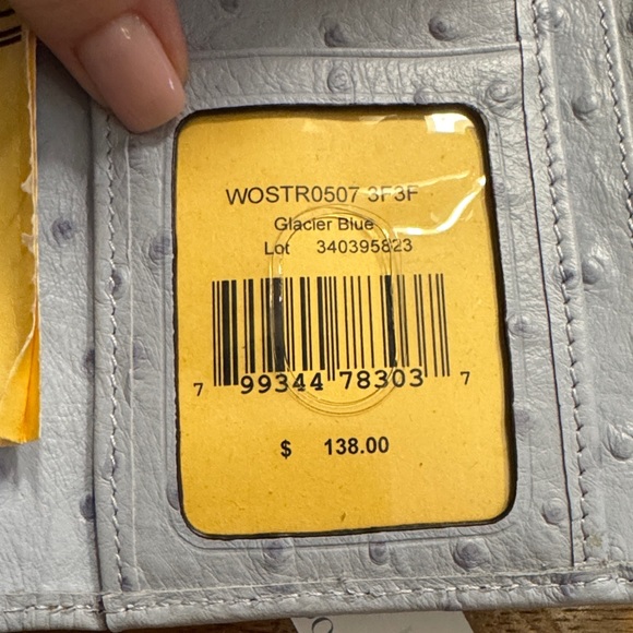 Dooney & Bourke Glacier Blue Ostrich Embossed Clutch - Picture 2 of 5